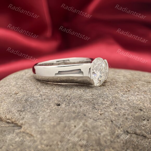 NEW Certified 2 ct. t.w. Moissanite  Floating Engagement Ring - Picture 5 of 8